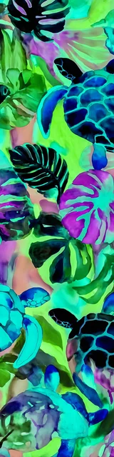 Free turtle bookmark featuring neon green turtles